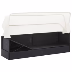 VidaXL 49393 sedia da esterno Terrazzo Seduta imbottita Polietilene, Malacca, Acciaio Nero, Crema, Bianco - Vista aggiuntiva 3