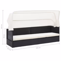 VidaXL 49393 sedia da esterno Terrazzo Seduta imbottita Polietilene, Malacca, Acciaio Nero, Crema, Bianco - Vista aggiuntiva 8