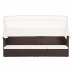VidaXL 49394 sedia da esterno Terrazzo Seduta imbottita Rattan sintetico, Acciaio Marrone, Crema, Bianco - Vista aggiuntiva 2