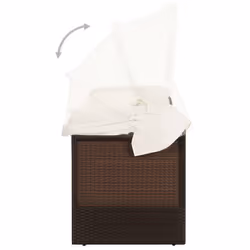 VidaXL 49394 sedia da esterno Terrazzo Seduta imbottita Rattan sintetico, Acciaio Marrone, Crema, Bianco - Vista aggiuntiva 6