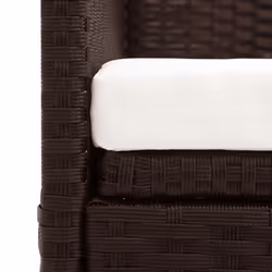 VidaXL 49394 sedia da esterno Terrazzo Seduta imbottita Rattan sintetico, Acciaio Marrone, Crema, Bianco - Vista aggiuntiva 7
