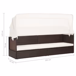VidaXL 49394 sedia da esterno Terrazzo Seduta imbottita Rattan sintetico, Acciaio Marrone, Crema, Bianco - Vista aggiuntiva 8