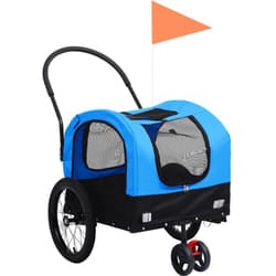 Vidaxl - Rimorchio da Bici per Animali e Carrello Jogging Blu e Nero 31575