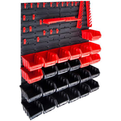 Vidaxl - Kit Contenitori 29 pz con Pannelli a Parete Rosso e Nero