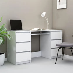 Tavolo Scrivania per Computer, Scrivania ufficio Bianca 140x50x77 cm in Legno Multistrato Vidaxl