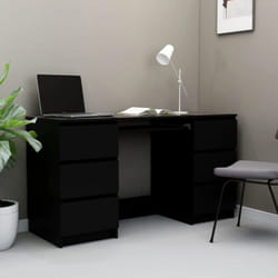Scrivania da Studio, Tavolo Porta PC per Computer Nera 140x50x77 cm in Truciolato vidaXL