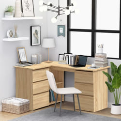 Tavolo Scrivania per Computer ad Angolo, Scrivania ufficio Rovere Sonoma 145x100x76 cm in Truciolato Vidaxl
