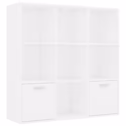 vidaXL Libreria Bianca 98x30x98 cm in Legno Multistrato - Vista aggiuntiva 2
