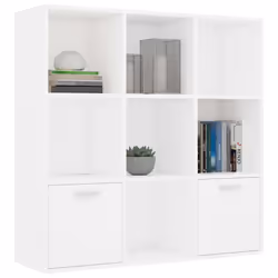 vidaXL Libreria Bianca 98x30x98 cm in Legno Multistrato - Vista aggiuntiva 3
