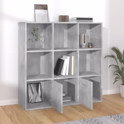 vidaXL Libreria Grigio Cemento 98x30x98 cm in Legno Multistrato - Vista aggiuntiva 3