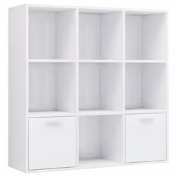 vidaXL Libreria Bianco Lucido 98x30x98 cm in Legno Multistrato - Vista aggiuntiva 2