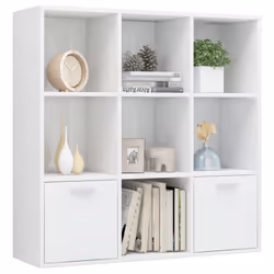 vidaXL Libreria Bianco Lucido 98x30x98 cm in Legno Multistrato - Vista aggiuntiva 3