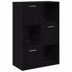 vidaXL Armadietto Nero 60x29,5x90 cm in Legno Multistrato - Vista aggiuntiva 2