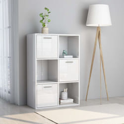Armadietto, Libreria, Mobile Moderno Bianco Lucido 60x29,5x90 cm in Legno Multistrato Vidaxl 9490