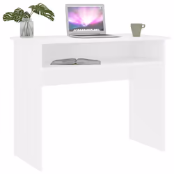 vidaXL Scrivania Bianca 90x50x74 cm in Legno Multistrato - Vista aggiuntiva 3