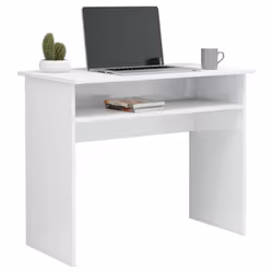 vidaXL Scrivania Bianco Lucido 90x50x74 cm in Legno Multistrato - Vista aggiuntiva 3