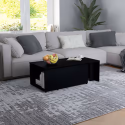vidaXL Tavolino da Salotto Nero 150x50x35 cm in Legno Multistrato - Vista aggiuntiva 3