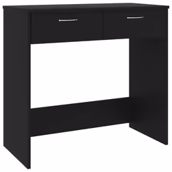 vidaXL Scrivania Nera 80x40x75 cm in Legno Multistrato - Vista aggiuntiva 2