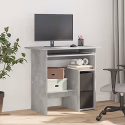 vidaXL Scrivania Grigio Cemento 80x45x74 cm in Legno Multistrato - Vista aggiuntiva 3