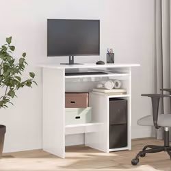 Scrivania Bianco Lucido 80x45x74 cm in Legno Multistratocod mxl 73399