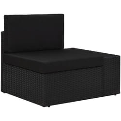 Divano ad Angolo Modulare Bracciolo Sinistro in Polyrattan Nero Vidaxl 3368