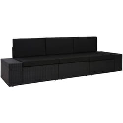 Vidaxl - Divano Modulare a 3 Posti in Polyrattan Nero