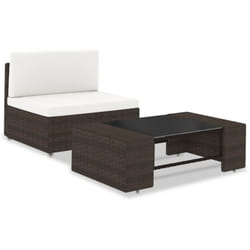 2 pz Set Divani da Giardino, Salotti da Giardino in Polyrattan Marrone Vidaxl