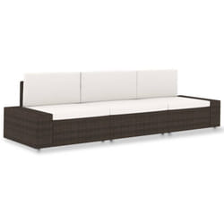 Vidaxl - Divano Modulare a 3 Posti in Polyrattan Marrone