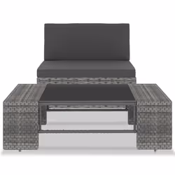 Set Divani da Giardino 2 pz in Polyrattan Grigiocod mxl 94962 - Vista aggiuntiva 2
