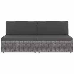 Divano Modulare a 2 Posti in Polyrattan Grigiocod mxl 70706 - Vista aggiuntiva 2