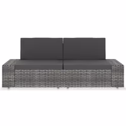 Divano Modulare a 2 Posti in Polyrattan Grigiocod mxl 118672 - Vista aggiuntiva 2