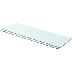 Set da 2 mensole in vetro dal design elegante disponibili in varie misure dimensioni : 80 x 25 cm