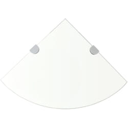 Scaffali Angolari 2 pz Supporti Cromati e Vetro Chiaro vari dimensioni dimensioni : 35x35 cm