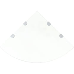 vidaXL Scaffali Angolari 2 pz Supporti Cromati e Vetro Chiaro 45x45 cm