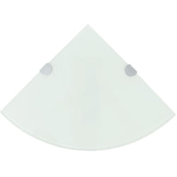 Scaffale Angolare Set 2 pz con Supporti Cromati e Vetro Bianco vari dimensioni dimensioni : 35x35 cm