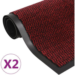 Tappeti Antipolvere 2 pz Rettangolari Trapuntati 60x90 cm Rossi Vidaxl 380989