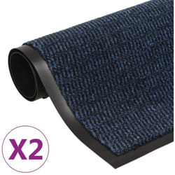 Tappeti Antipolvere 2 pz Rettangolari Trapuntati 60x90 cm Blu Vidaxl 9266