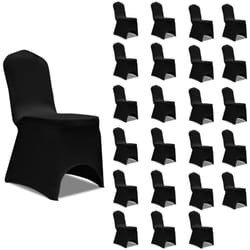 Vidaxl - Coprisedie in Tessuto Elasticizzato Nero 24 pz 9055