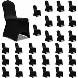 Coprisedie in Tessuto Elasticizzato Nero 30 pz vidaXL 7050