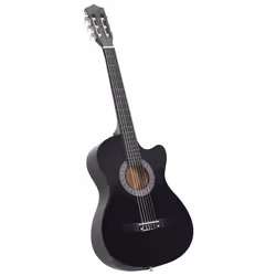 Chitarra Classica Cutaway Western con 6 Corde Nera 38"cod mxl 121404 - Vista aggiuntiva 2