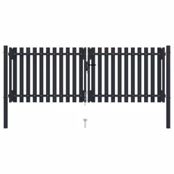Cancello per Recinzione Doppio in Acciaio 306x150 cm Antracitecod mxl 129487 - Vista aggiuntiva 3