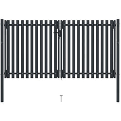 Vidaxl - Cancello per Recinzione Doppio in Acciaio 306x200 cm Antracite