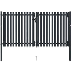 Vidaxl - Cancello per Recinzione Doppio in Acciaio 306x220 cm Antracite