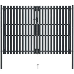 Vidaxl - Cancello per Recinzione Doppio in Acciaio 306x250 cm Antracite