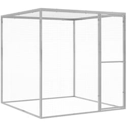 Gabbia per Gatti in Acciaio Zincato con Porta Argento varie dimensioni dimensioni : 1.5x1.5x1.5 m