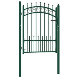vidaXL Cancello per Recinzione con Punte in Acciaio 100x125 cm Verde