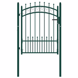 vidaXL Cancello per Recinzione con Punte in Acciaio 100x125 cm Verde - Vista aggiuntiva 2