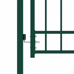 vidaXL Cancello per Recinzione con Punte in Acciaio 100x125 cm Verde - Vista aggiuntiva 3