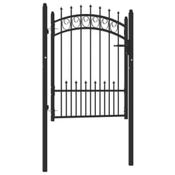 vidaXL Cancello per Recinzione con Punte in Acciaio 100x125 cm Nero