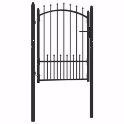 vidaXL Cancello per recinzione con blocco Nero 100 x 125 cm - Vista aggiuntiva 2